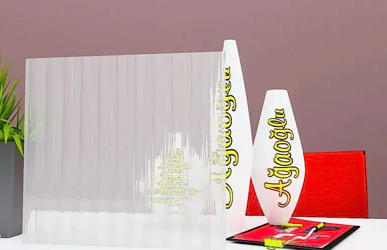 Çizgi Dekoratif Buzlu Cam