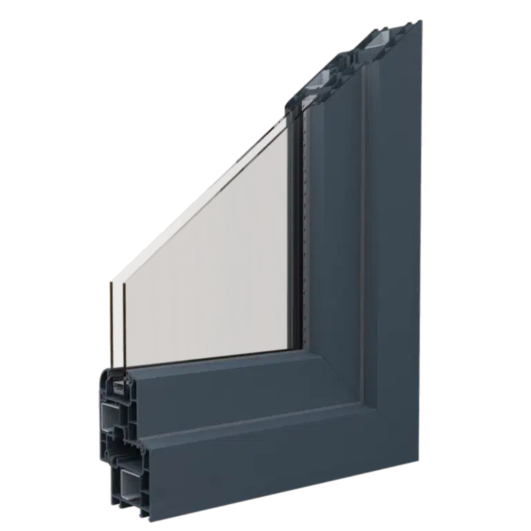 Egepen deceuninck, zendow serisi antrasit renkli pvc pencere ve kapı profili