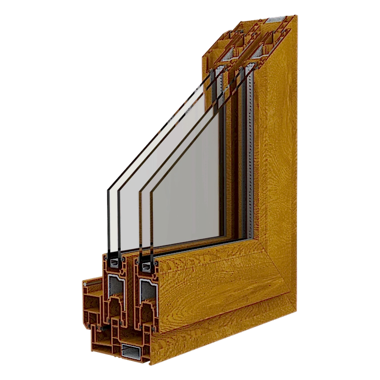 Egepen deceuninck, maestro sürme serisi altınmeşe renkli sineklik raylı pvc pencere ve kapı profili