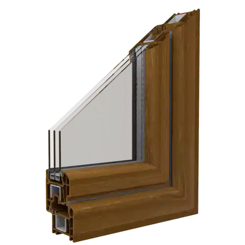 Egepen deceuninck, maestro serisi 70mm fındık renkli pvc pencere ve kapı profili