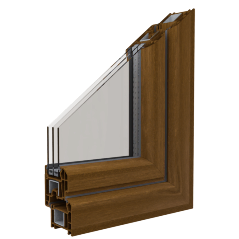 Egepen deceuninck, maestro 70mm serisi fındık renkli pvc pencere ve kapı profili