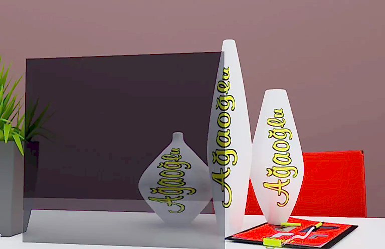 Füme Dekoratif Buzlu Cam