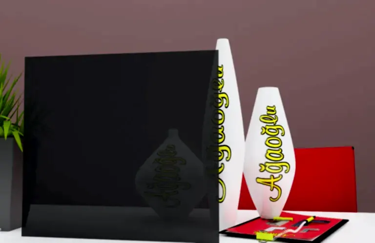 Koyu Füme Dekoratif Buzlu Cam