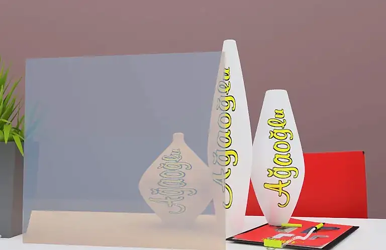 Tentesol Turkuaz Dekoratif Buzlu Cam