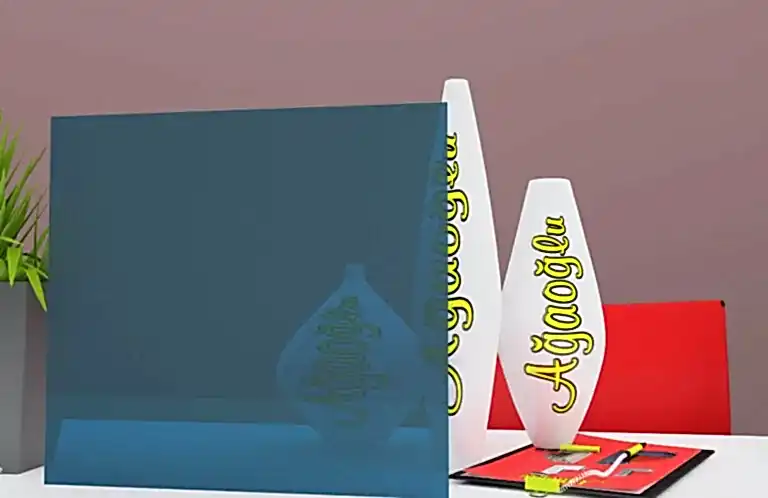 Tentesol Mavi Dekoratif Buzlu Cam