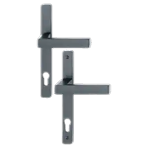 Hoppe toulon aluminyum mat siyah renk kapı kolu