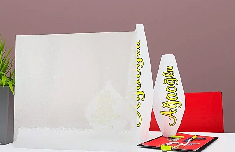 Tul Turkuaz Dekoratif Buzlu Cam