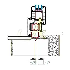 T kasa kapi disa acilim montaj detayı Agaoglu Egepen Deceuninck Gealan PVC pencere kapi sistemleri